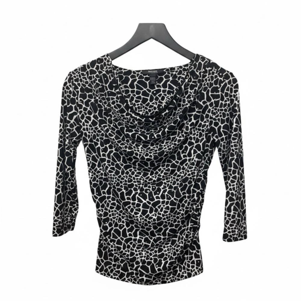 Style & Co. Black and White Abstract Blouse